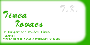timea kovacs business card