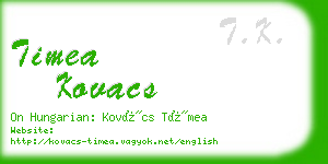 timea kovacs business card